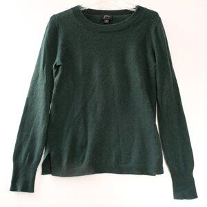 J CREW 100% Cashmere Crewneck Sweater XS Forest Green Style #K1313